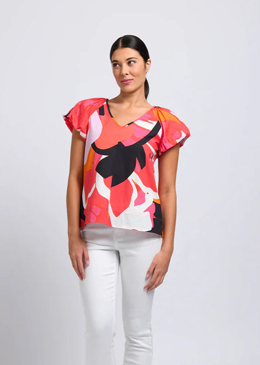 FOIL DRESS IS MORE TOP - PINK MULTI