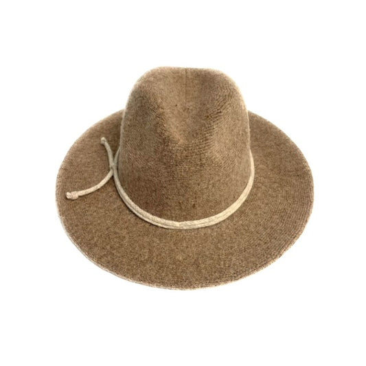 SHIHREEN WOOL FEDORA WITH TIE - TAUPE