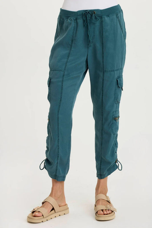 XCVI SELMY CROPPPED CARGO - TEAL BLUE