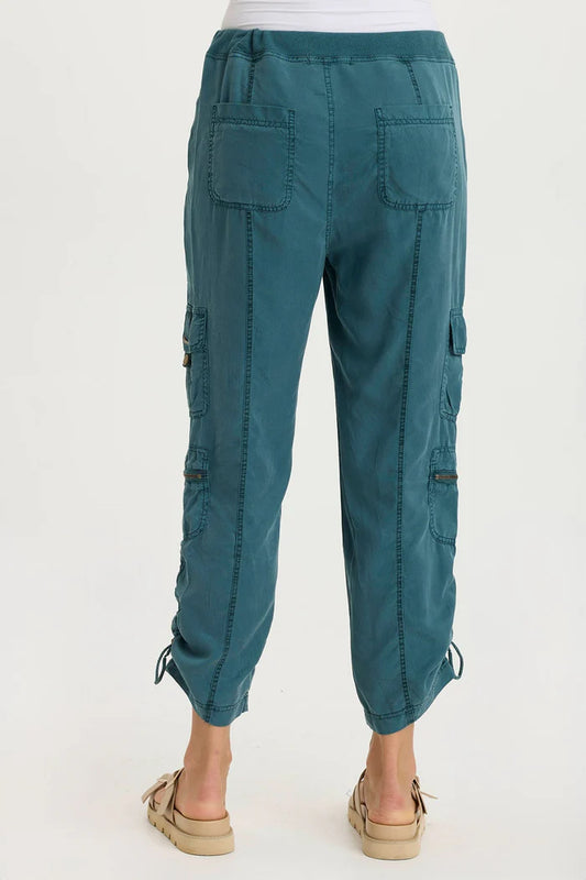 XCVI SELMY CROPPPED CARGO - TEAL BLUE