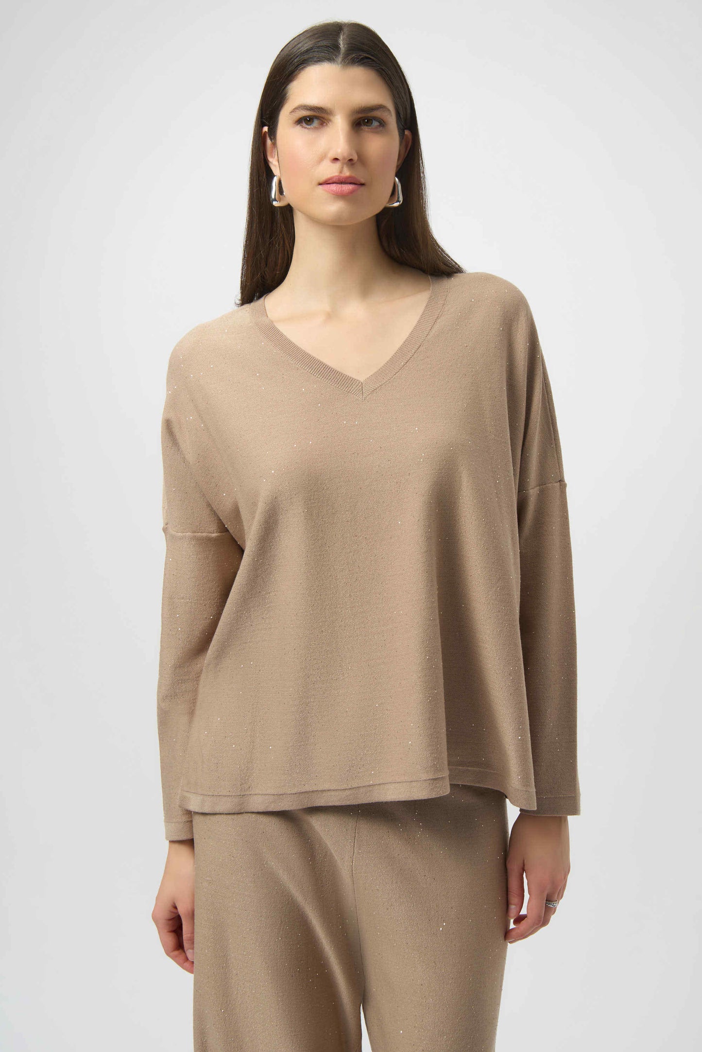 JOSEPH RIBKOFF SEQUINED SWEATER - CHAMPAGNE