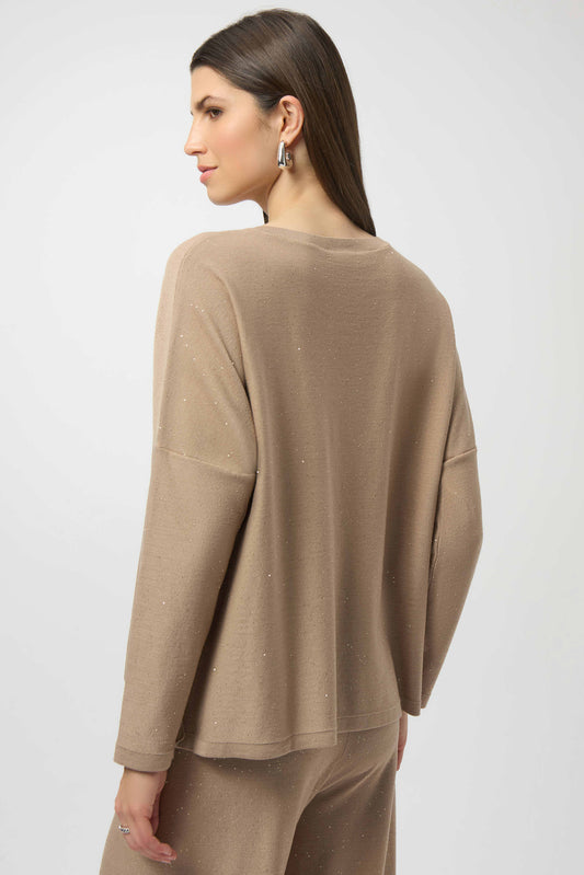 JOSEPH RIBKOFF SEQUINED SWEATER - CHAMPAGNE