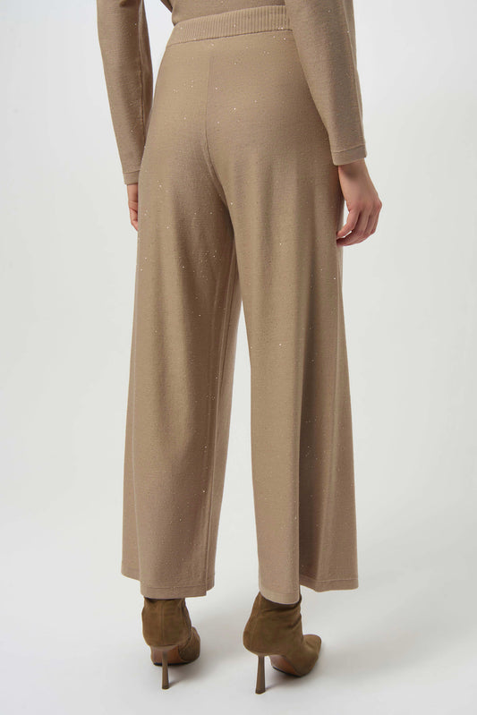 JOSEPH RIBKOFF SEQUINED CULOTTE PANTS - CHAMPAGNE