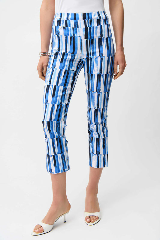 JOSEPH RIBKOFF MILLENNIUM ABSTRACT PANT - BLUE MULTI