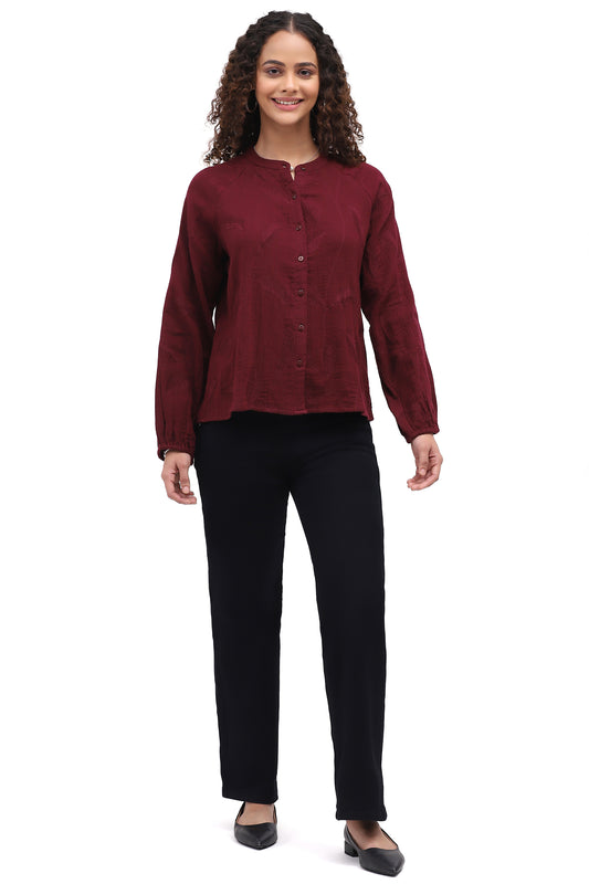 PARSLEY AND SAGE ACORN SHIRT - WINE