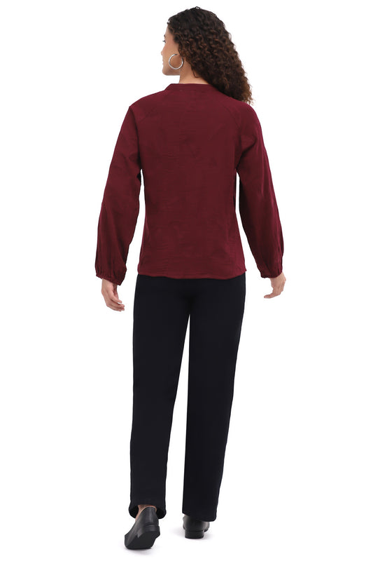 PARSLEY AND SAGE ACORN SHIRT - WINE