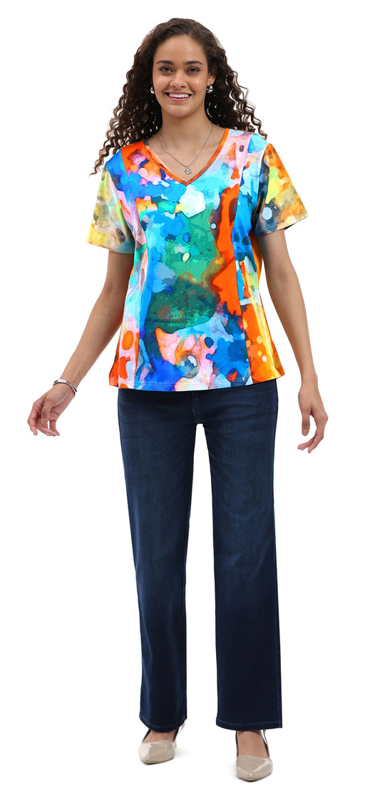 PARSLEY AND SAGE HARPER S/S TOP - MULTI