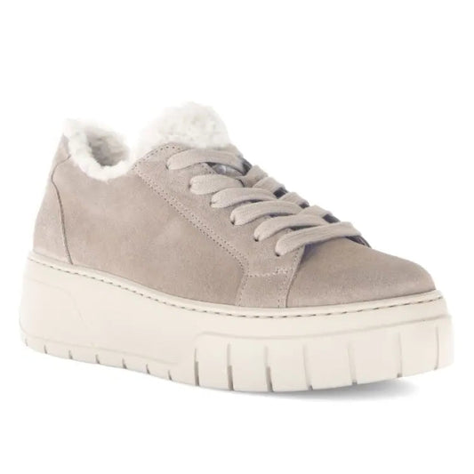 GABOR 73221 FUR-LINED SNEAKER - TAUPE
