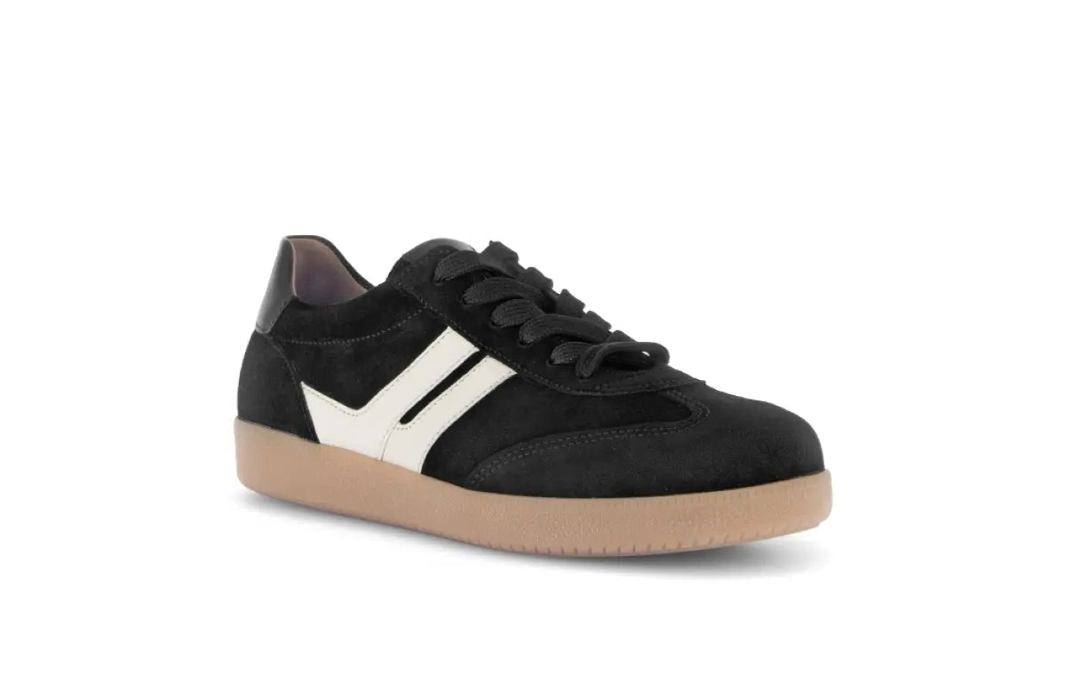 GABOR 7330017 VELOUR SNEAKER - BLACK