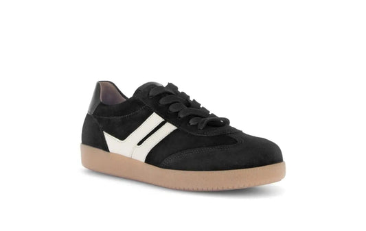 GABOR 7330017 VELOUR SNEAKER - BLACK