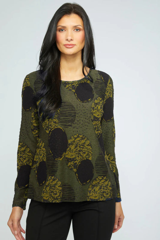 OLIVIA BY HABITAT KNIT JET SETTER TOP - GREEN MULTI