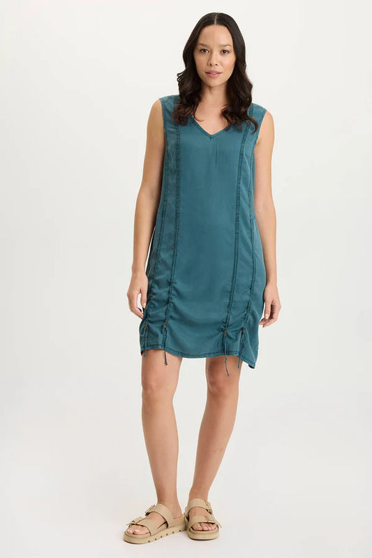 XCVI KARIMA TANK DRESS - TEAL BLUE