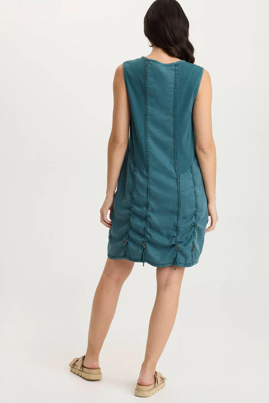 XCVI KARIMA TANK DRESS - TEAL BLUE