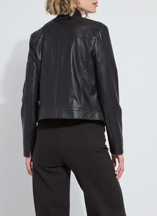 LYSSE PERFORATED VEGAN JACKET - BLACK