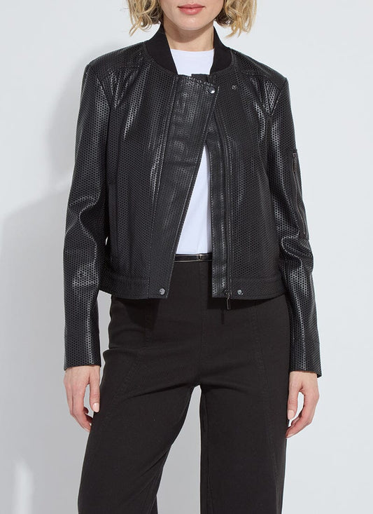 LYSSE PERFORATED VEGAN JACKET - BLACK