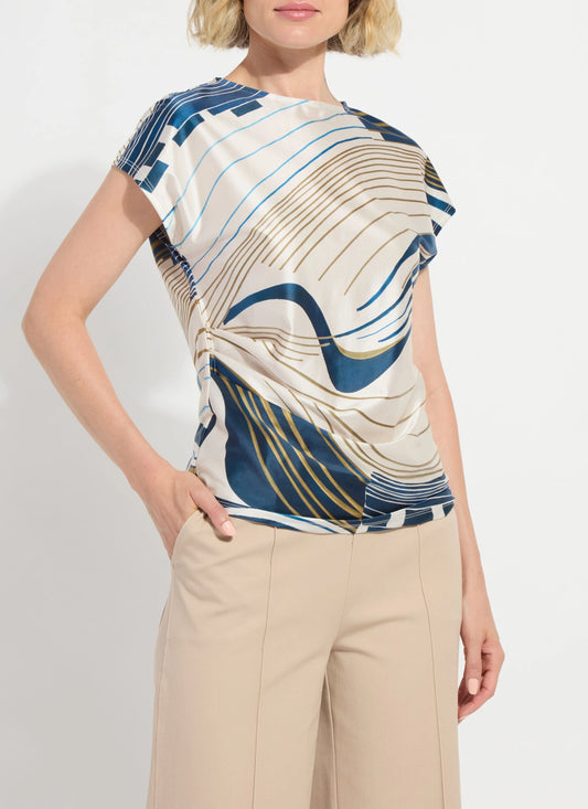 SALE LYSSE FARIDE SIDE PLEATED TOP - MULTI