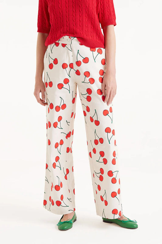 *SALE* COMPANIA FANTASTICA CHERRY PANTS - CREAM MULTI