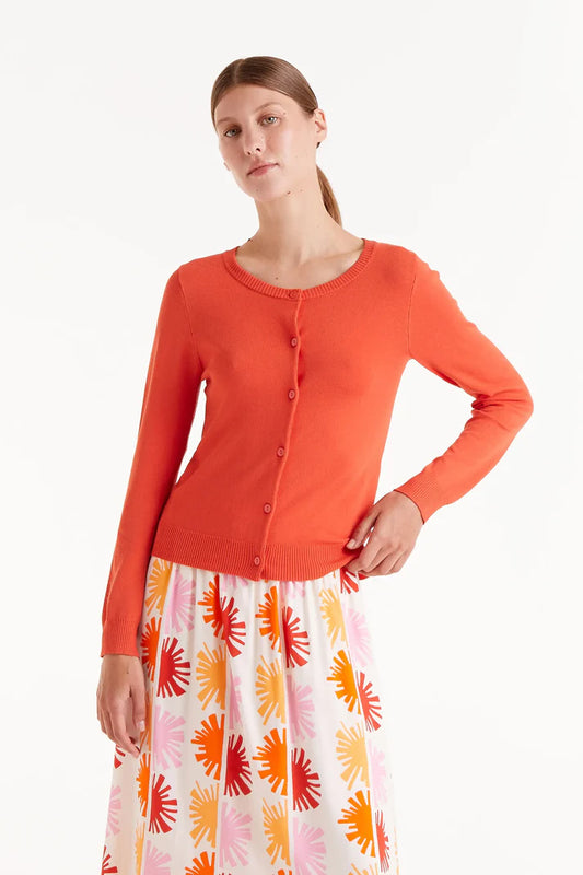 COMPANIA FANTASTICA ORANGE KNIT CARDIGAN
