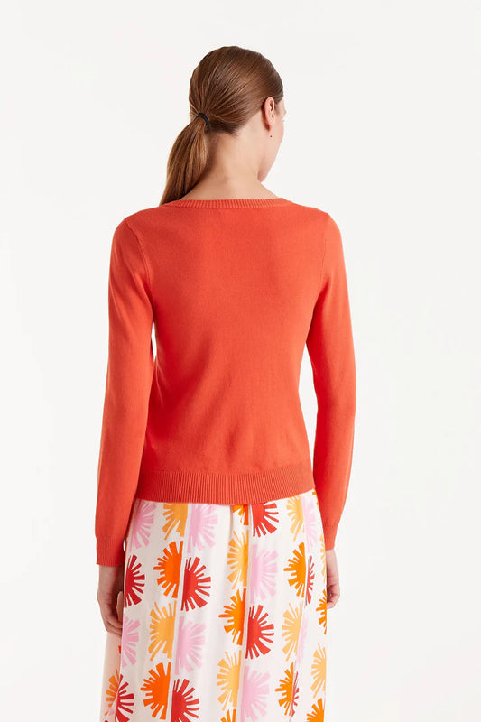 COMPANIA FANTASTICA ORANGE KNIT CARDIGAN