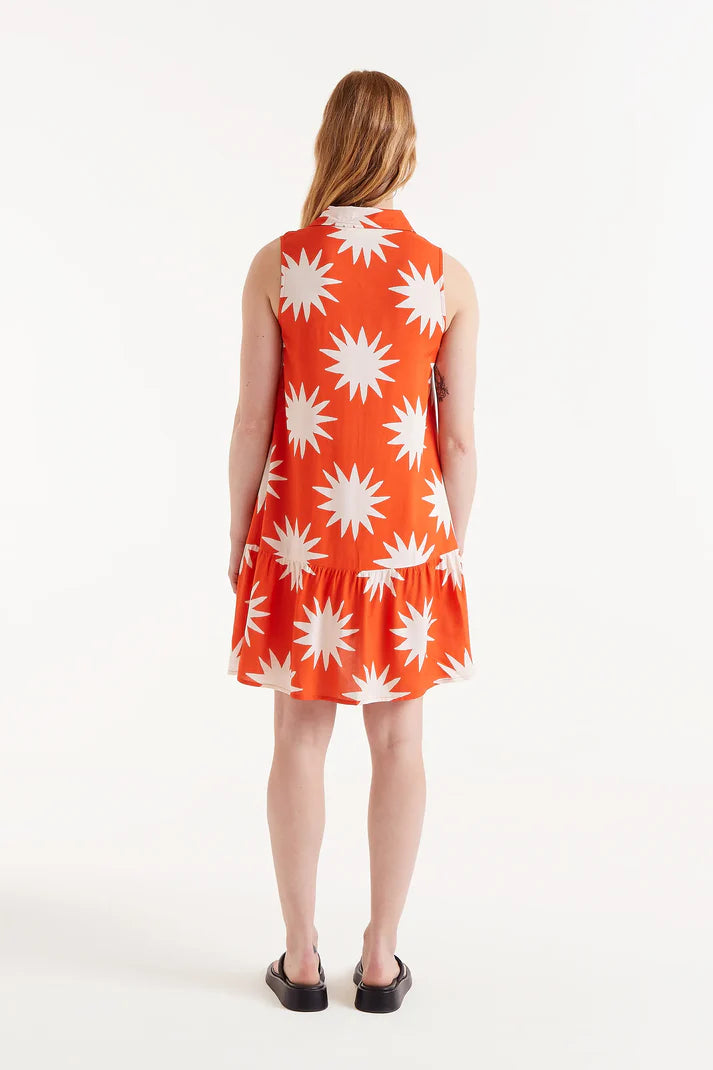 *SALE* COMPANIA FANTASTICA BIG SUN PRINT DRESS - ORANGE