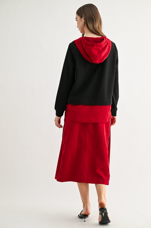 JOH KAYLEE TOP - BLACK AND RED