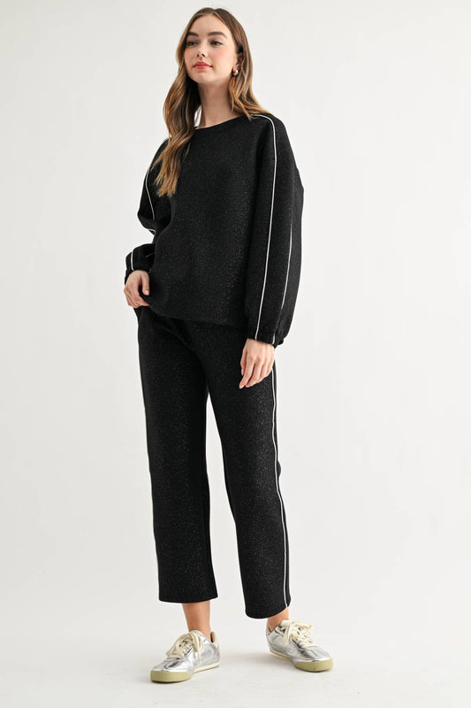 JOH FLORIANE TOP - BLACK GLITTER