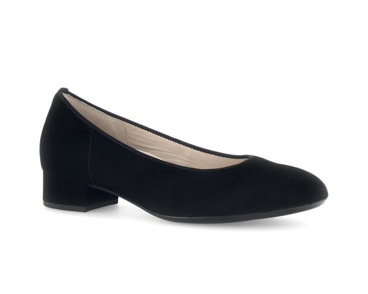 Black shoe on a white background