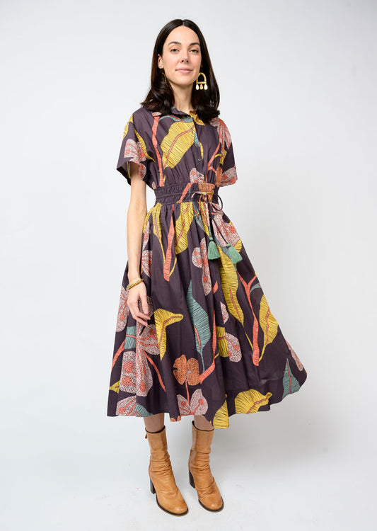 UNCLE FRANK CINCH-WAIST SHIRT DRESS - MULTI