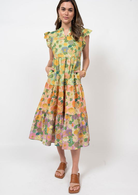 UNCLE FRANK PRINTED TIERED DRESS - MULTI - 74534