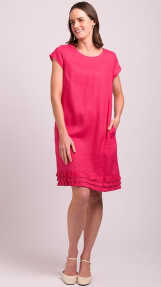 *SALE* FOIL PLEAT DREAM SHIFT DRESS - PINK