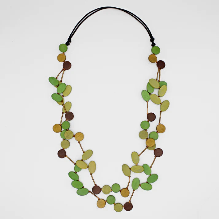 SYLCA LIZZIE PETAL NECKLACE - GREEN - BP23N02GRN