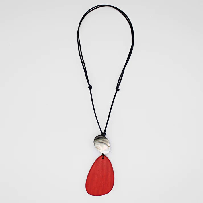 SYLCA VESTA PENDANT NECKLACE - RED - BP23N29RED