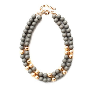 *SALE* MEGHAN BROWNE STYLE BUBBA NECKLACE - GRAY - BUBGY