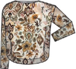 CHARLIE B PRTD ROUND HEM SWTR - MULTI