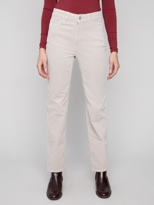 CHARLIE B STRAIGHT LEG CORDUROY PANT - OATMEAL