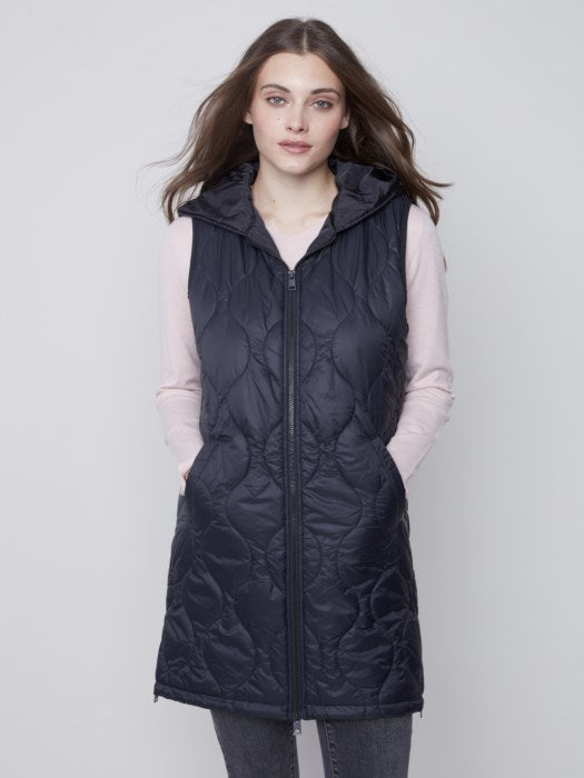 CHARLIE B QUILTED PUFFER VEST - BLACK - C6268388B001