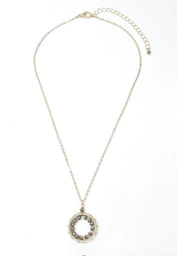 *SALE* MEGHAN BROWNE STYLE CARLY GOLD HEMATITE NECKLACE - CARLGH