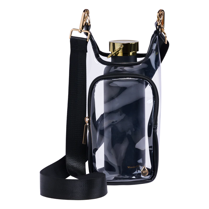 WANDERFULL STADIUM BAG WITH POUCH - BLACK