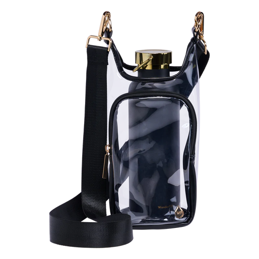 WANDERFULL STADIUM BAG WITH POUCH - BLACK