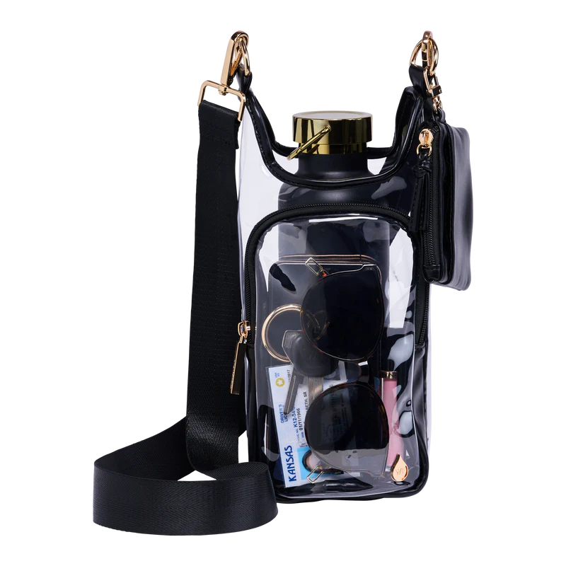 WANDERFULL STADIUM BAG WITH POUCH - BLACK