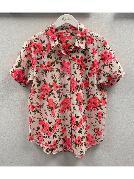 *SALE* DYLAN BY TRUE GRIT FLORAL CAMP SHIRT - PINK MULTI - D5W59SS65