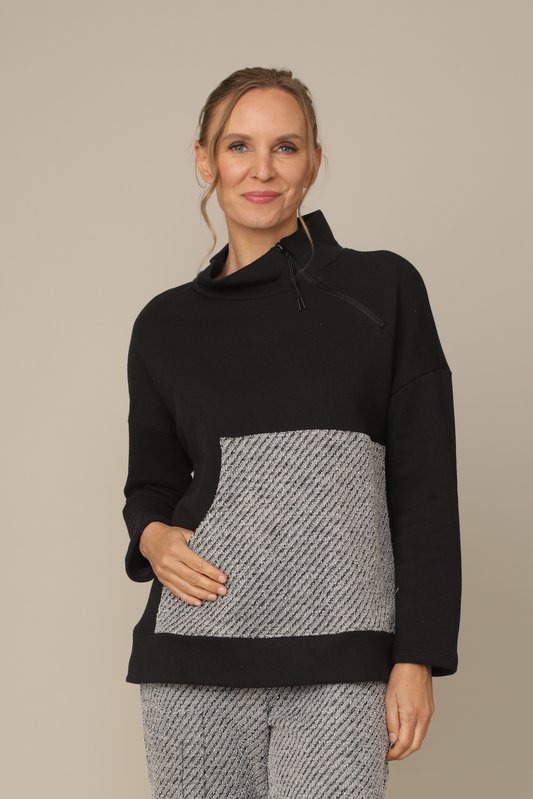 CHALET AUBREE TOP - BLACK MULTI
