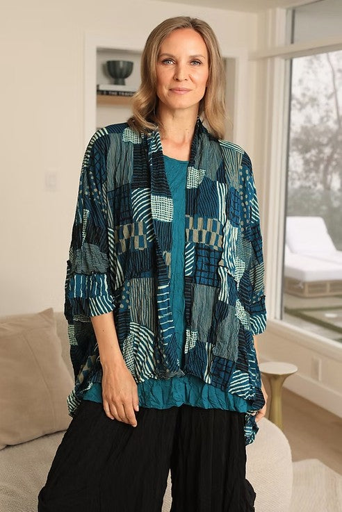 CHALET HAVEN CARDI - GREEN MULTI