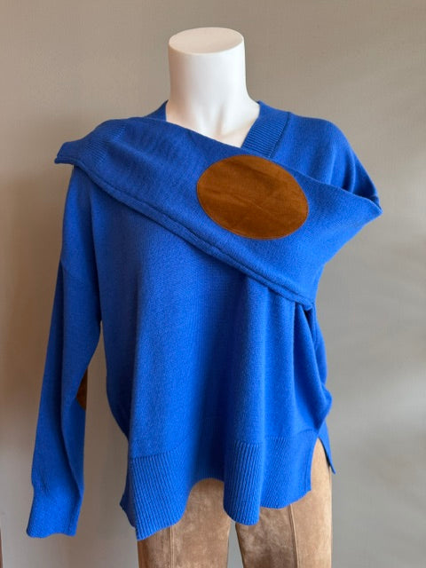 FOIL PERFECT PATCH SWEATER - INDIGO