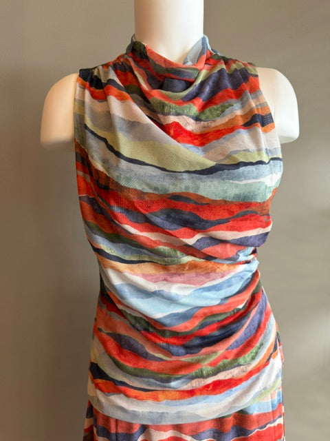 FOIL SHEER FUN TOP - MULTI