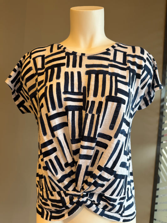 SALE - FOIL DO THE TWIST TOP - BLACK AND WHITE