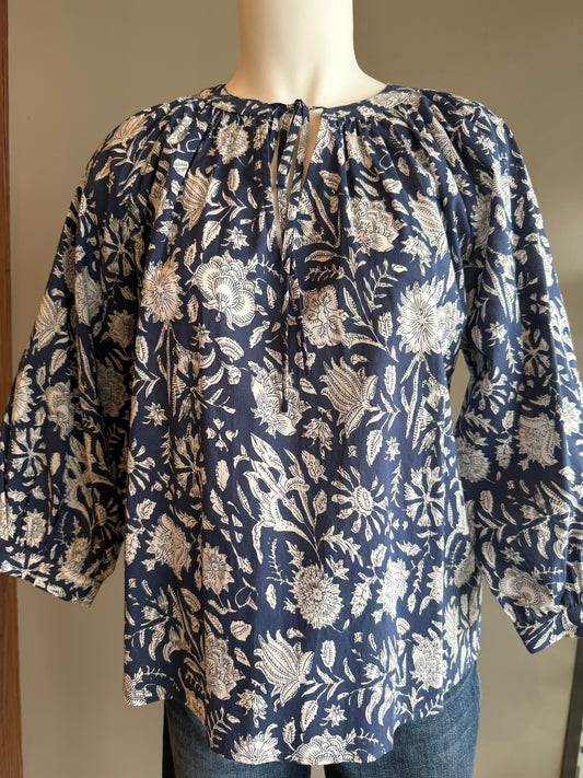 DYLAN EMMA TOP - NAVY MULTI