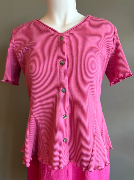 KLEEN SHORT SLEEVE CARDIGAN WITH BUTTONS