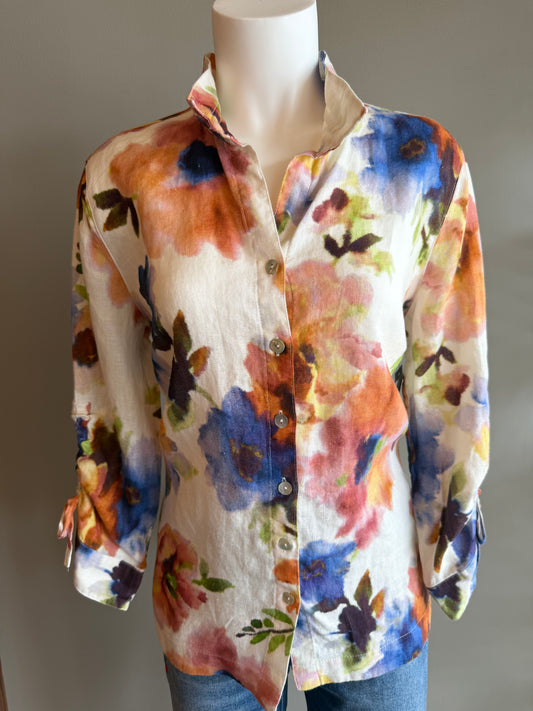 JOHN MARK TOP - WHITE MULTI