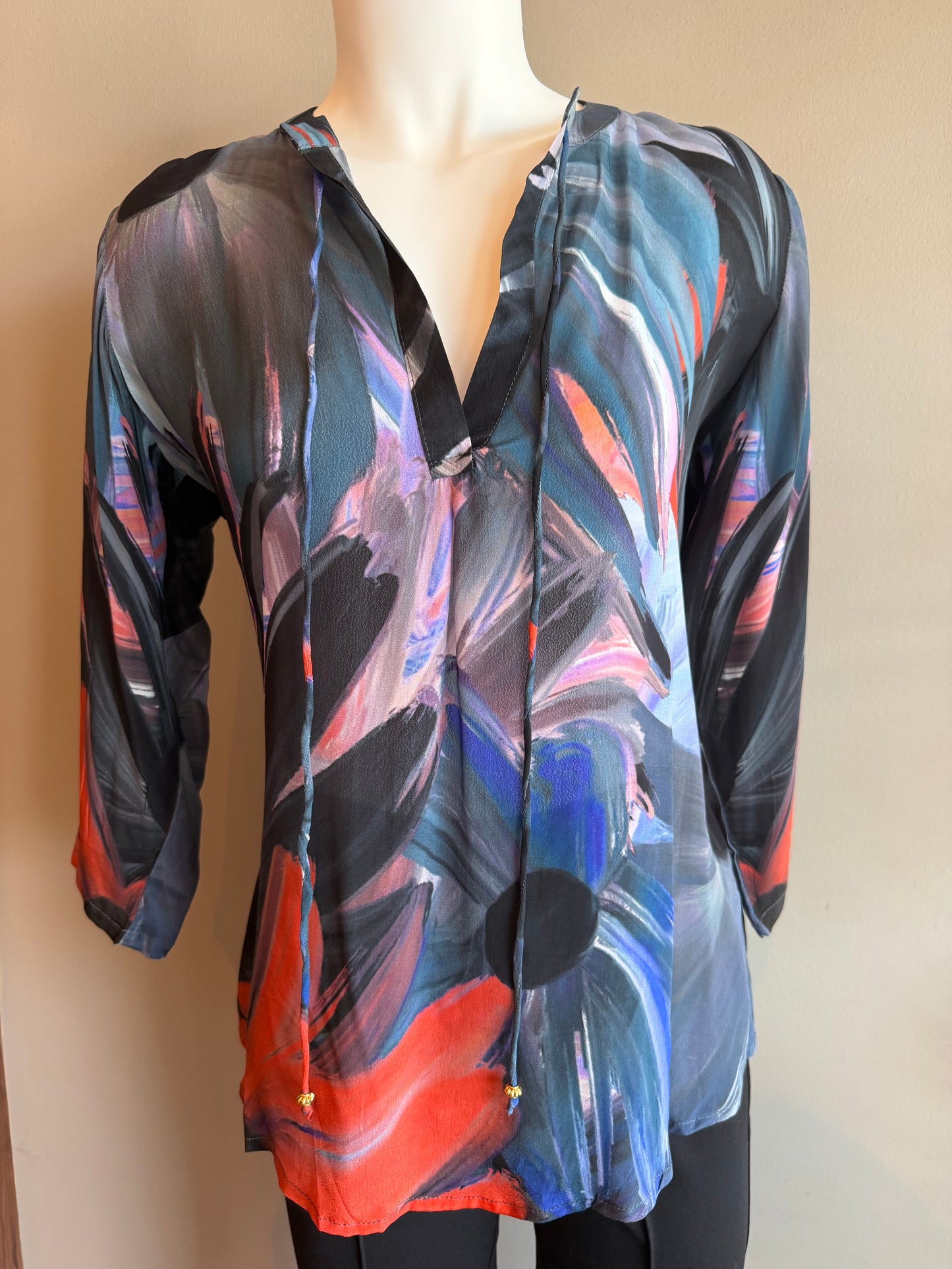 APNY V-NECK WITH TASSEL - MULTI